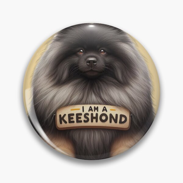 Item preview, Keeshond Identity Crisis - Funny Dog Portrait with Wooden Sign designed and sold by Woof-n-Wear.