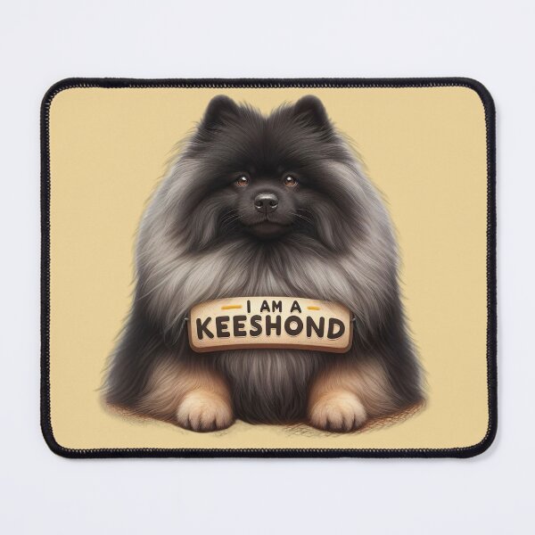 Item preview, Keeshond Identity Crisis - Funny Dog Portrait with Wooden Sign designed and sold by Woof-n-Wear.