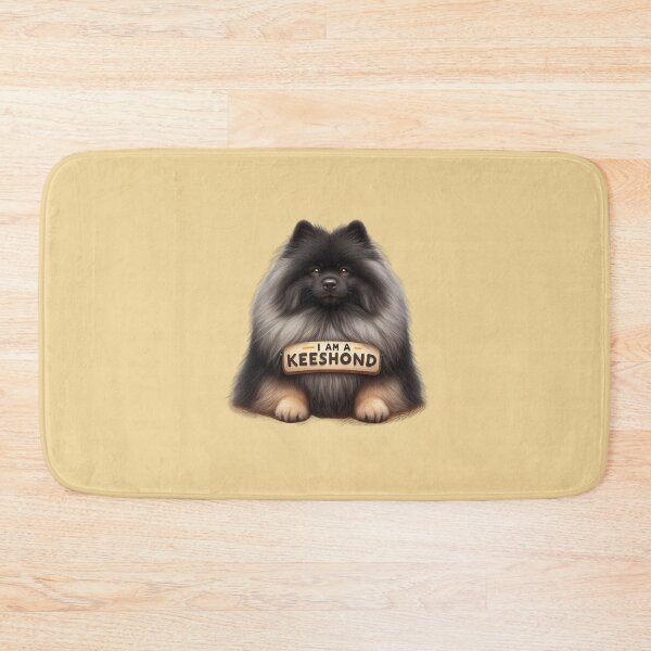 Item preview, Keeshond Identity Crisis - Funny Dog Portrait with Wooden Sign designed and sold by Woof-n-Wear.