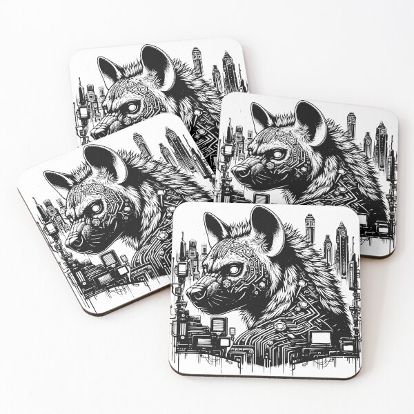 Item preview, Cyber-Hyena Cityscape | Wired Tech Vision designed and sold by dreamsagellc.