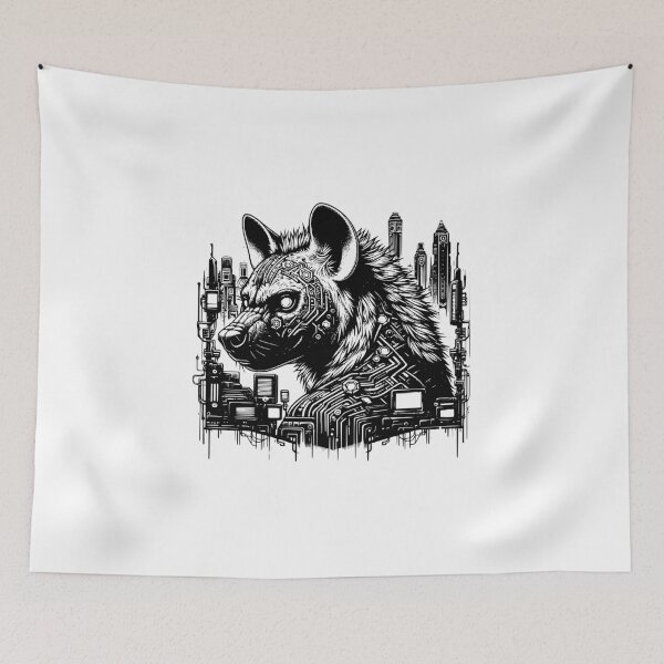 Item preview, Cyber-Hyena Cityscape | Wired Tech Vision designed and sold by dreamsagellc.
