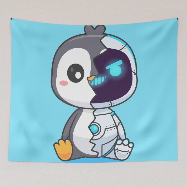 Item preview, Cute Penguin Robot Cyborg Cartoon Vector Icon - Adorable Animal and Technology Illustration designed and sold by hjian8219.