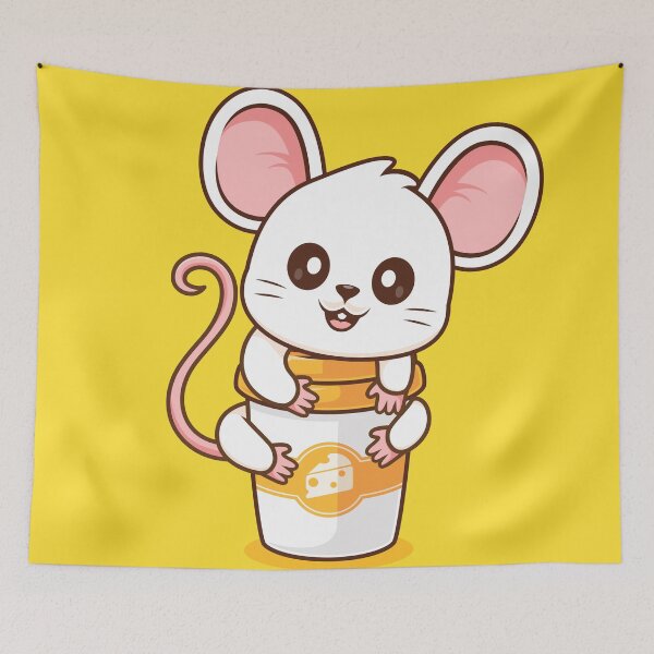 Item preview, Cute Mouse Hugging Coffee Cup Cartoon Vector Icon - Adorable Animal and Drink Illustration designed and sold by hjian8219.