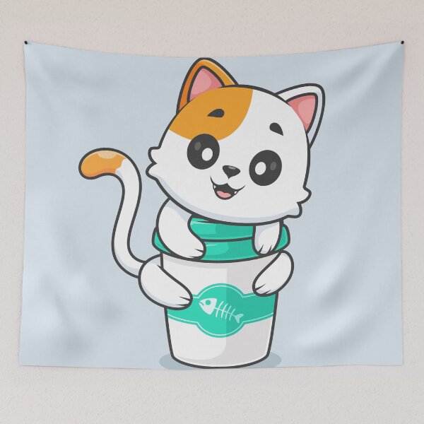 Item preview, Cute Cat Hugging Coffee Cup Cartoon Vector Icon - Adorable Animal and Drink Illustration designed and sold by hjian8219.