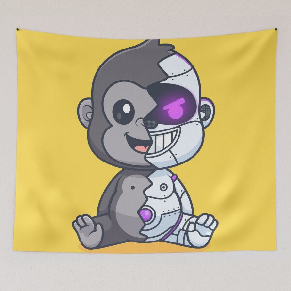 Item preview, Cute Gorilla Robot Cyborg Cartoon Vector Icon - Adorable Animal and Technology Illustration designed and sold by hjian8219.