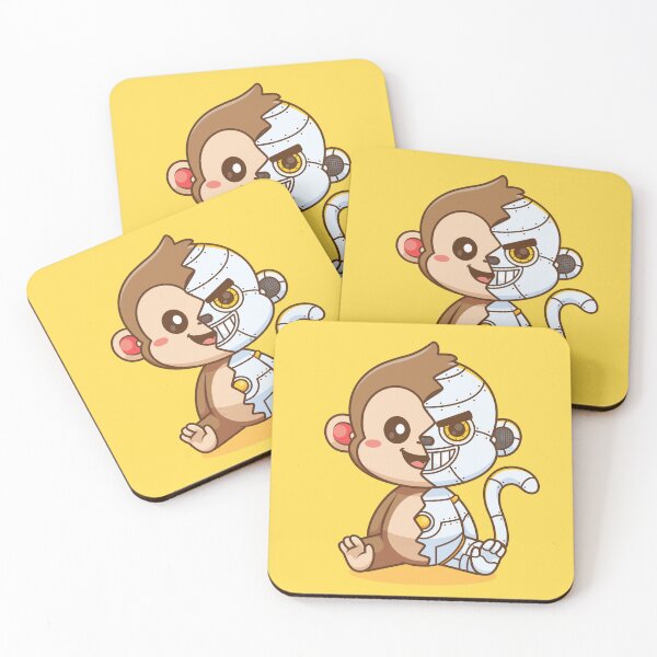 Item preview, Cute Monkey Robot Cyborg Cartoon Vector Icon - Adorable Animal and Technology Illustration designed and sold by hjian8219.
