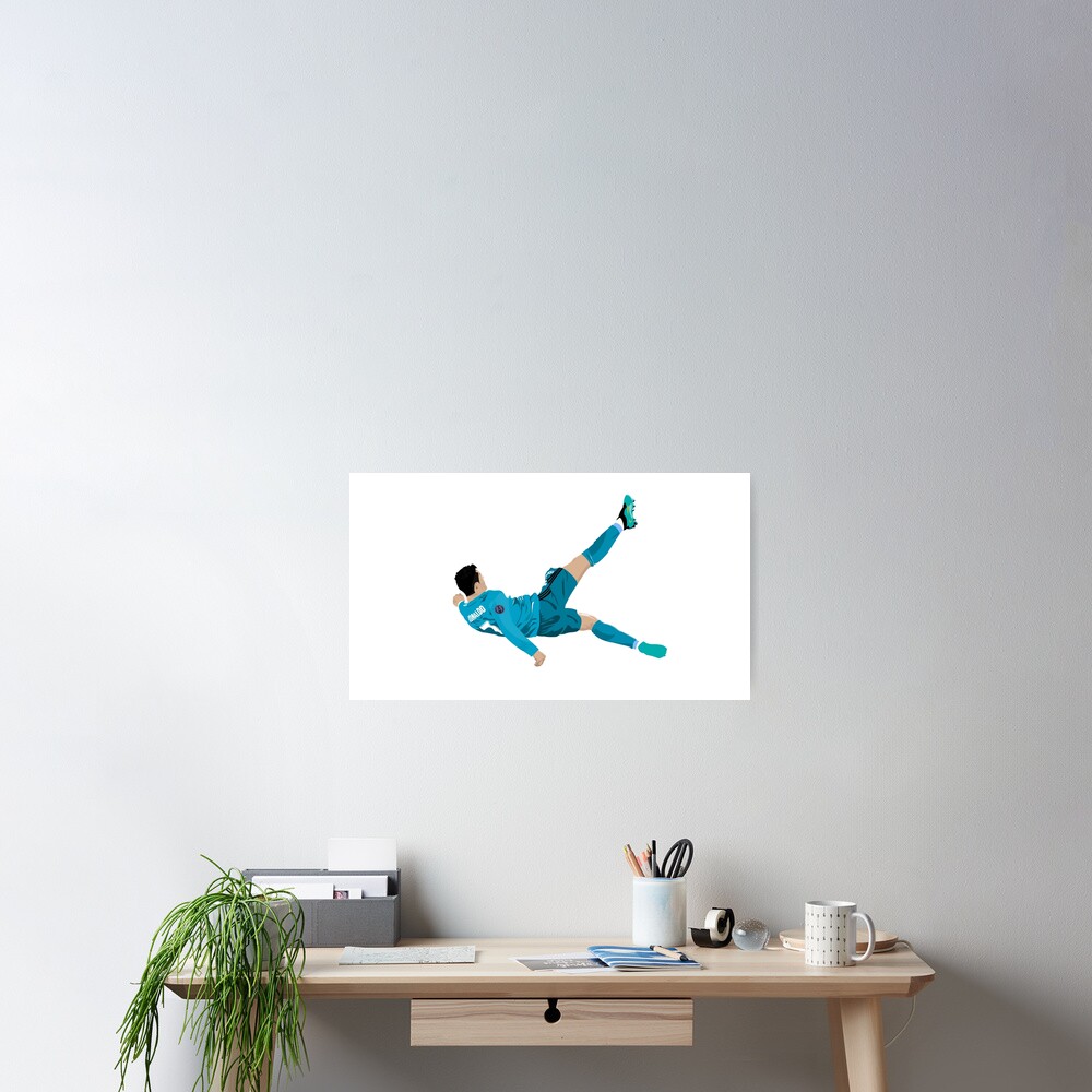 "Cristiano Ronaldo Bicycle Kick" Poster for Sale by p00ptart | Redbubble