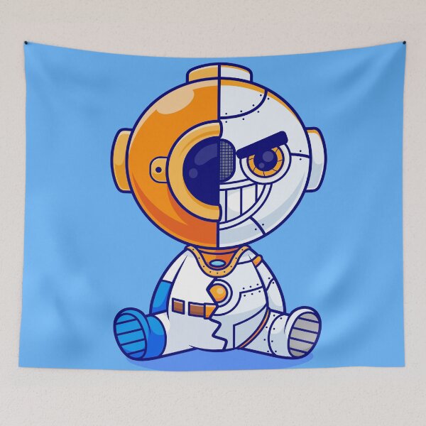 Item preview, Cute Diver Robot Cyborg Cartoon Vector Icon - Adorable Science and Technology Illustration designed and sold by hjian8219.