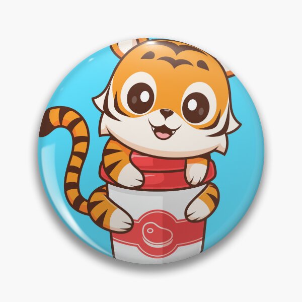 Item preview, Cute Tiger Hugging Coffee Cup Cartoon Vector Icon - Adorable Animal and Drink Illustration designed and sold by hjian8219.