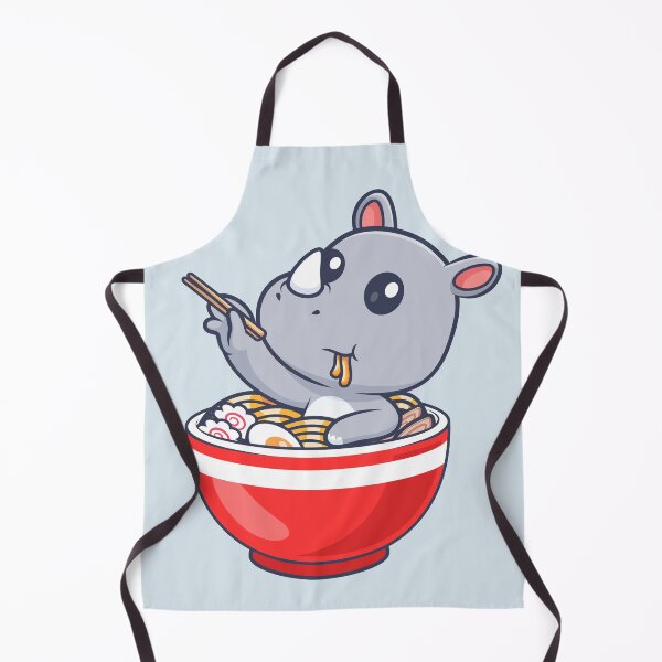 Item preview, Cute Rhino Eating Ramen Noodles with Chopsticks Cartoon Vector Icon - Playful Animal and Food Illustration designed and sold by hjian8219.