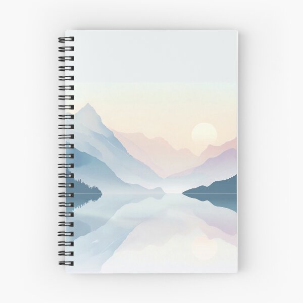 Item preview, Serene pastel mountain range with calm lake print designed and sold by dcrc.