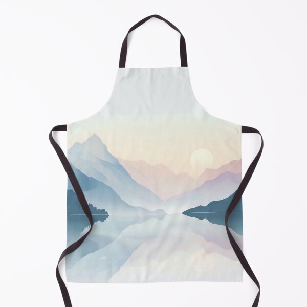 Item preview, Serene pastel mountain range with calm lake print designed and sold by dcrc.