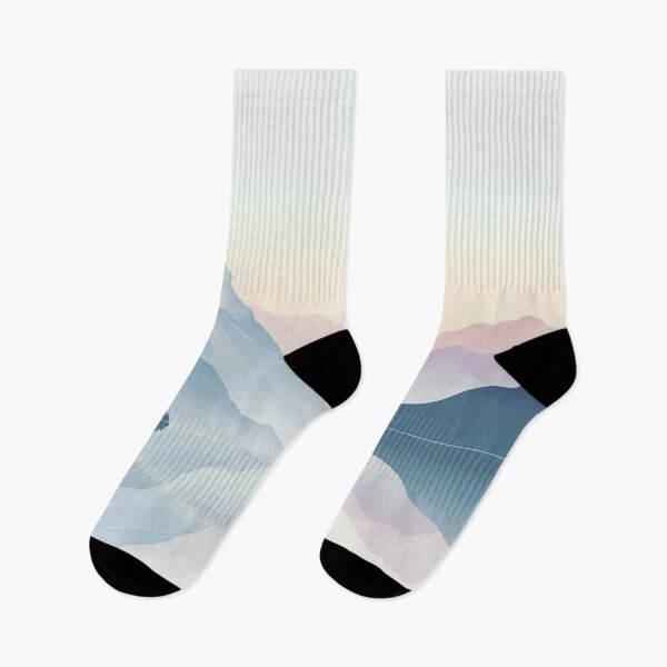 Item preview, Serene pastel mountain range with calm lake print designed and sold by dcrc.