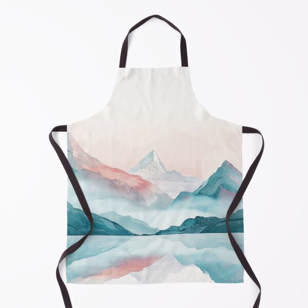 Item preview, Serene pastel mountain range with calm lake print designed and sold by dcrc.