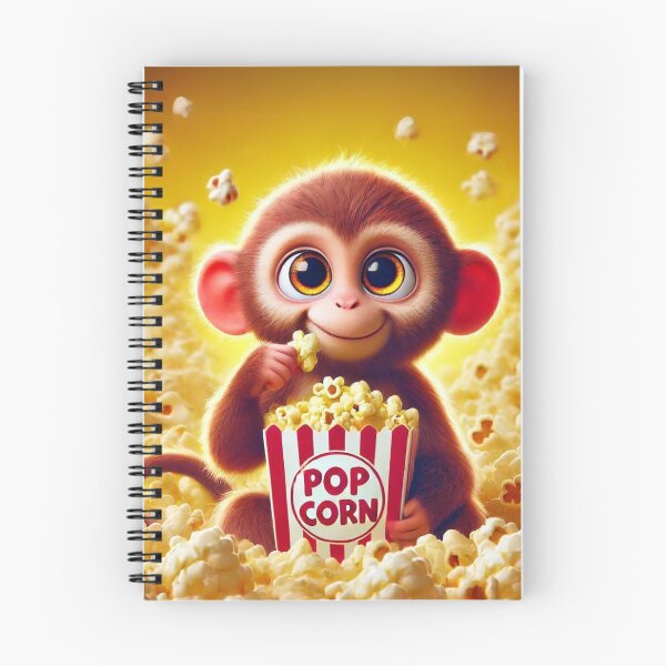 Item preview, Popcorn Party with an Adorable Macaque designed and sold by Sillytoe.