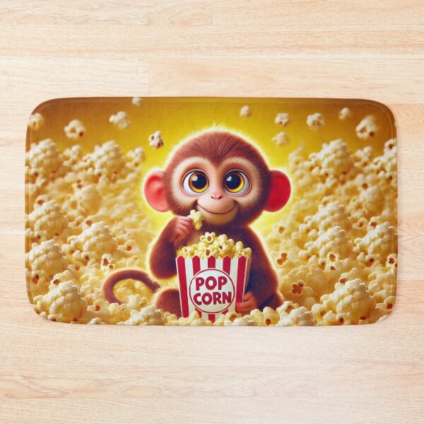 Item preview, Popcorn Party with an Adorable Macaque designed and sold by Sillytoe.