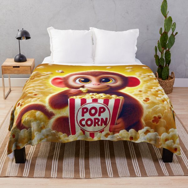 Item preview, Popcorn Party with an Adorable Macaque designed and sold by Sillytoe.