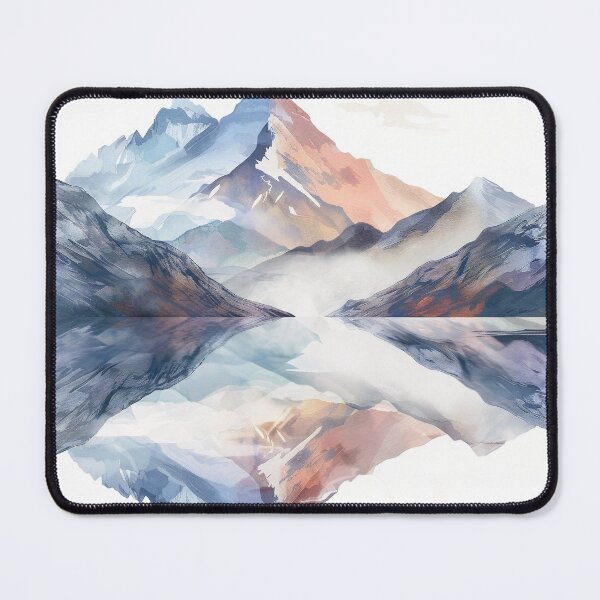Item preview, serene pastel mountain range with calm lake print designed and sold by dcrc.
