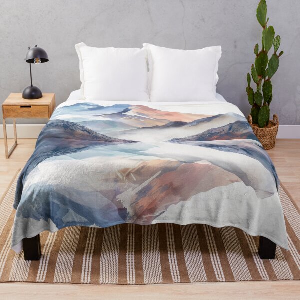 Item preview, serene pastel mountain range with calm lake print designed and sold by dcrc.