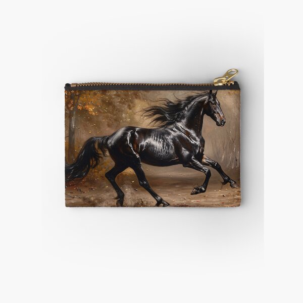 Item preview, Black Horse Galloping Through Autumn Forest designed and sold by cikedo.