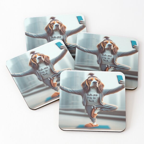 Item preview, Beagle Social Media Celebrity Taking Selfie Doing Yoga designed and sold by TheDogOnIt.