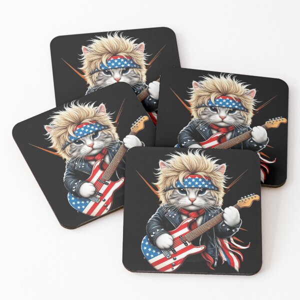 Item preview, Cat with Rock Star Attitude for 4th of July, Memorial Day, Veterans Day, Labor Day, Presidents' Day, and Independence Day designed and sold by ARFC007 ⭐⭐⭐⭐⭐.