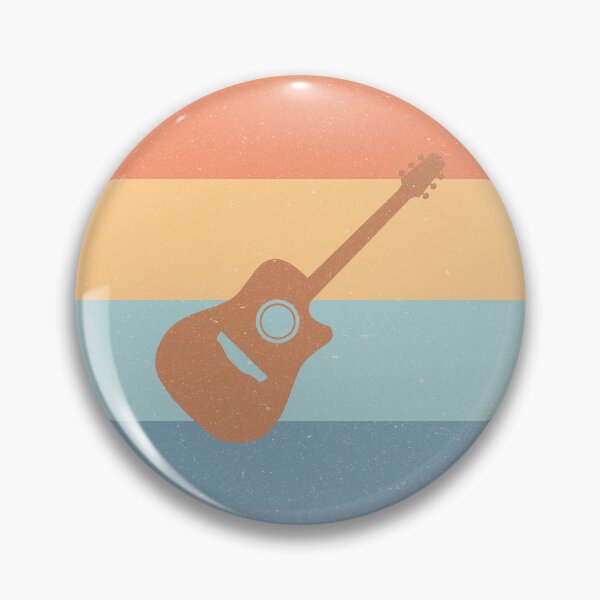 Item preview, Acoustic Guitar Icon Worn Pastel Retro Design designed and sold by kakarikihill.
