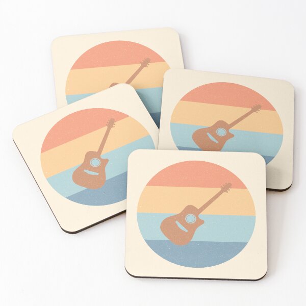 Item preview, Acoustic Guitar Icon Worn Pastel Retro Design designed and sold by kakarikihill.