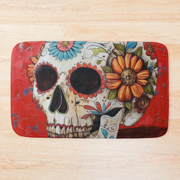 Item preview, Day of the Dead Skull Painting Red and Grey 2 designed and sold by AstroRisq.