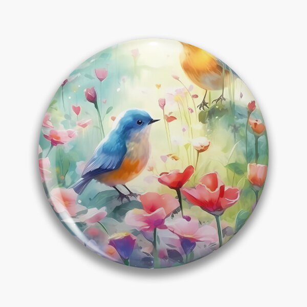 Item preview, Two birds sitting on a flowery field designed and sold by thirumalaisam.