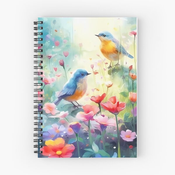 Item preview, Two birds sitting on a flowery field designed and sold by thirumalaisam.