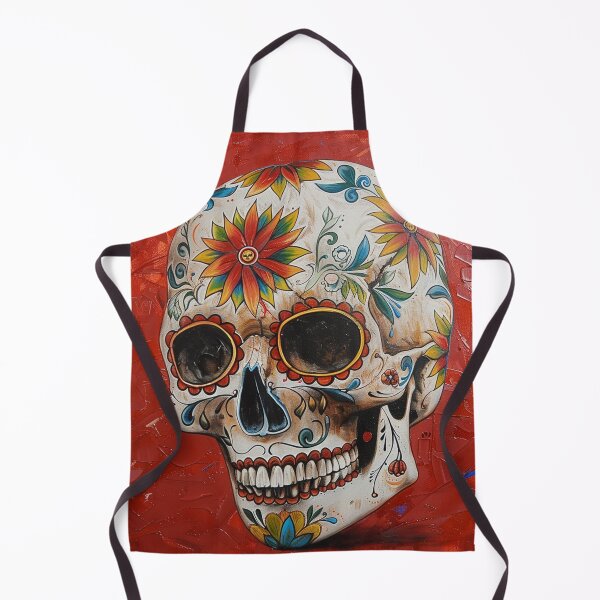 Item preview, Day of the Dead Skull Painting Red and Grey 3 designed and sold by AstroRisq.