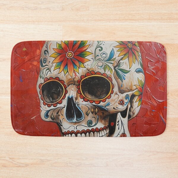 Item preview, Day of the Dead Skull Painting Red and Grey 3 designed and sold by AstroRisq.