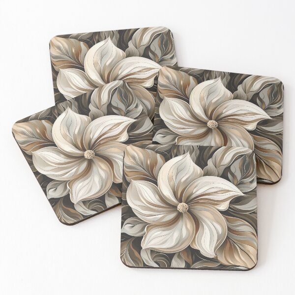 Item preview, Earthtone tattoo style gardenia flower designed and sold by dcrc.
