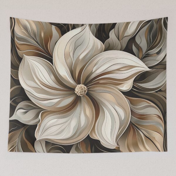 Item preview, Earthtone tattoo style gardenia flower designed and sold by dcrc.