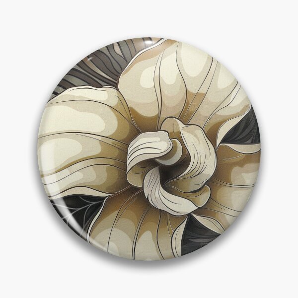 Item preview, Earthtone tattoo style gardenia flower designed and sold by dcrc.
