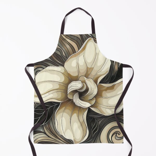 Item preview, Earthtone tattoo style gardenia flower designed and sold by dcrc.