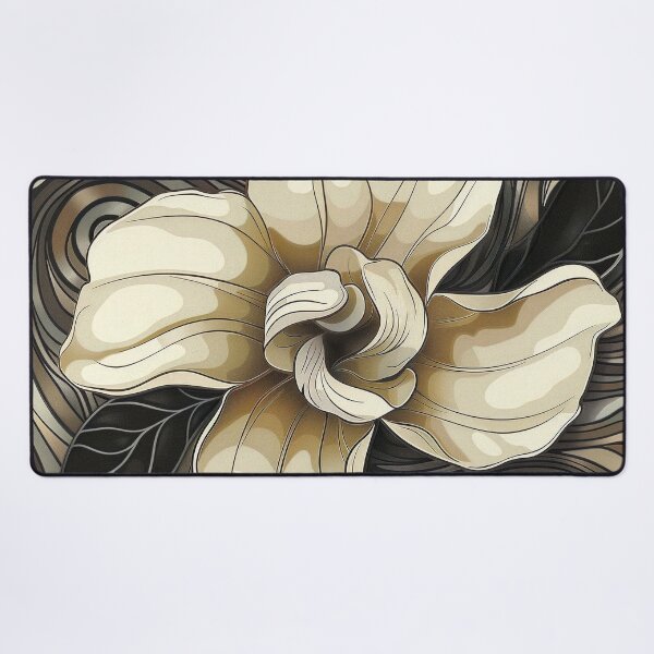 Item preview, Earthtone tattoo style gardenia flower designed and sold by dcrc.