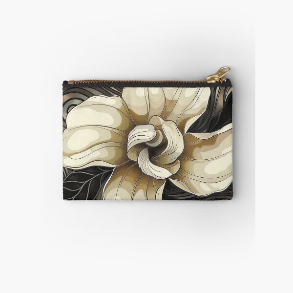 Item preview, earthtone tattoo style gardenia flower designed and sold by dcrc.