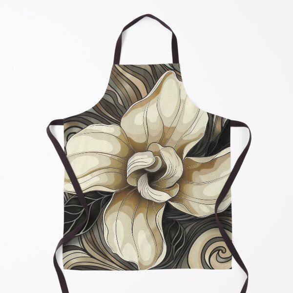 Item preview, earthtone tattoo style gardenia flower designed and sold by dcrc.