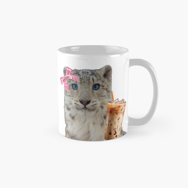 Item preview, Snow leopard with iced coffee  designed and sold by SillyLittleSnek.
