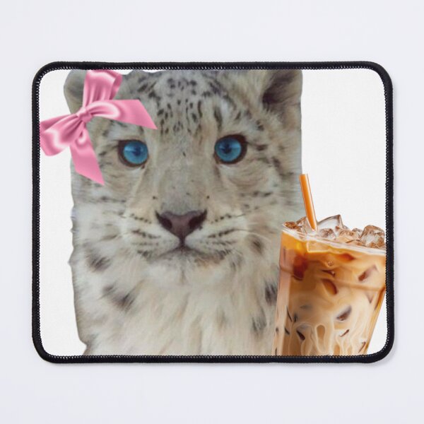 Item preview, Snow leopard with iced coffee designed and sold by SillyLittleSnek.