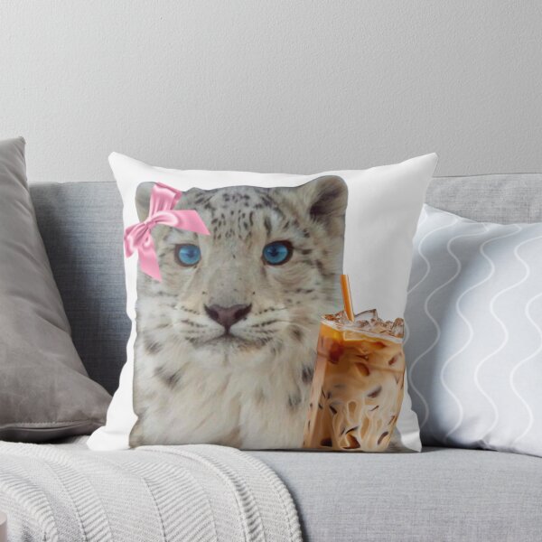 Item preview, Snow leopard with iced coffee  designed and sold by SillyLittleSnek.
