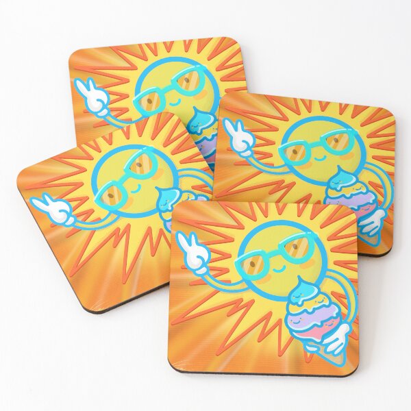 Item preview, Summer Bliss! Sun wearing sunglass eating icecream in summer designed and sold by tennstudio.