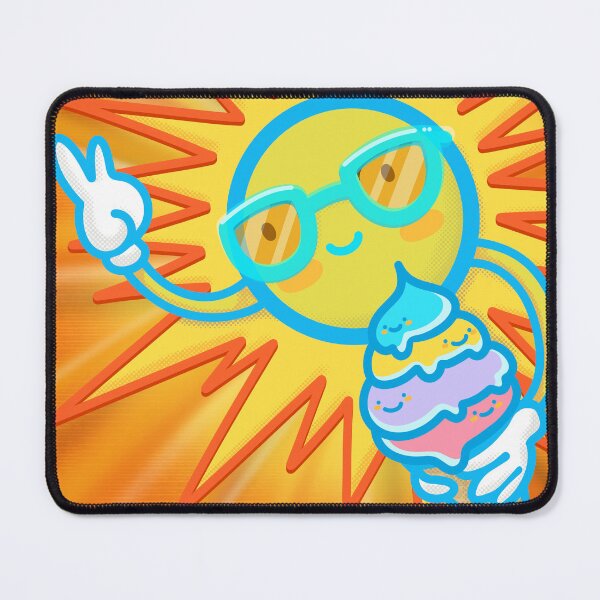 Item preview, Summer Bliss! Sun wearing sunglass eating icecream in summer designed and sold by tennstudio.