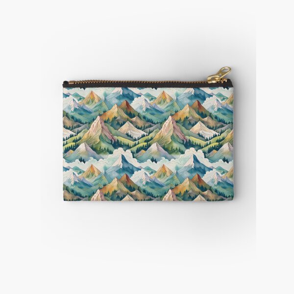 Aperçu de l'œuvre Superbe motif de montagne aquarelle vintage - Design peint à la main, sans couture et majestueux créée et vendue par Zenovation.