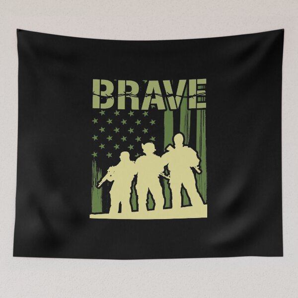 Item preview, Brave Proud Soldiers Team Squad Patriot USA Flag designed and sold by Bronby.