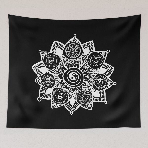 Item preview, Sacred Geometry, lotus with yoga chakras pictogram and hieroglyph designed and sold by Numbers-Art.