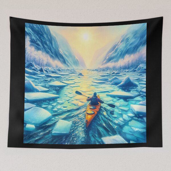 Item preview, Kayaking in ice lagoon designed and sold by Thedigital91.