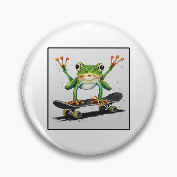 Item preview, Handstanding Skateboard Frog: A Splash of Color and Fun designed and sold by Colorful-Garden.